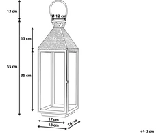 Beliani Lampion 55 cm sidabro