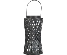 Beliani MACTAN žibintas, bambuko mediena, 38 cm, juodas
