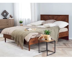 Beliani LED lovos rėmas MIALET 140 x 200 cm tamsiai rudas