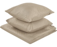 Beliani Bastelio rinkinys su pagalvėlėmis, nuspaustas 140 x 210 cm pilkšvojo SHUSH