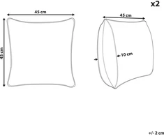 Beliani Lumarko 2 medvilnės dekoratyvinės pagalvės su rytietišku raštu 45 x 45 cm mėlynos ir baltos spalvos CORDATA!
