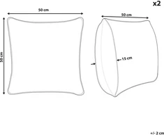 Beliani Lumarko 2 medvilninės dekoratyvinės pagalvės su geometriniu raštu 50 x 50 cm sidabrinė Oujda!