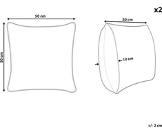 Beliani Lumarko 2 medvilninės dekoratyvinės pagalvės geometrinio rašto 50 x 50 cm smėlio ir juodos spalvos Khora!