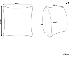 Beliani Lumarko 2 medvilninės dekoratyvinės pagalvės su geometriniu raštu 50 x 50 cm mėlynos ir smėlio spalvos Safi!