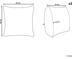 Beliani Lumarko 2 medvilninės dekoratyvinės pagalvės su geometriniu raštu 45 x 45 cm smėlio-pilkos spalvos SENECIO!