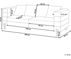 Beliani Trijų vietų sofa GRANNA, ekologiška oda, ruda
