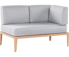 Lauko baldų komplektas Beliani Sodo kampinė sofa su staliuku 6 asmenims RIMA III kairinė, pilka, metalinė, modulinė