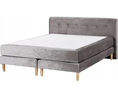 Beliani Kontinentinė lova MARQUISE iš veliūro 160 x 200 cm, pilka