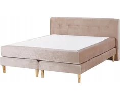 Beliani Kontinentinė lova Welur MARQUISE 160 x 200 cm smėlio spalvos