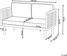 Beliani 2 vietų sodo sofa BARATTI, akacijos mediena, ruda