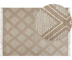 Beliani Lumarko medvilnės kilimas 140 x 200 cm juodas-rusvas KACEM!
