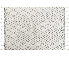 Beliani Lumarko medvilnės kilimas 160 x 230 cm juodas AGADIR!