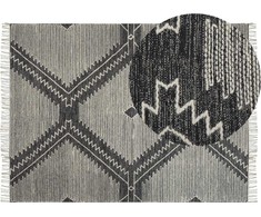 Beliani Lumarko Medvilnė kilimas 160 x 230 cm juodas ARBA!