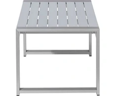 Beliani Sodo kavos staliukas SALERNO 90 cm 50 cm metalinis šviesiai pilkas