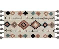 Beliani Kilimėlis ESKISEHIR smėlio spalvos 80 x 150 cm medvilninis