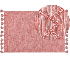 Beliani Lumarko medvilnės kilimas 140 x 200 cm raudona NIGDE!