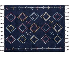 Beliani Lumarko Medvilnė kilimas 160 x 230 cm juoda CORUM!