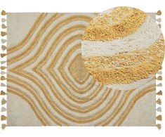 Beliani Lumarko Medvilnė kilimas 160 x 230 cm gelsvas BINGOL!