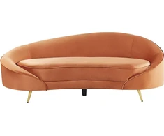 Beliani 2 vietų sofa SAVAR veliūrinė oranžinė