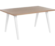 Beliani Valgomojo stalas LENISTER rudas/baltas 150 cm x 90 cm