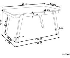 Beliani Valgomojo stalas PHOLA Šviesaus ąžuolo spalvos 150 cm 90 cm