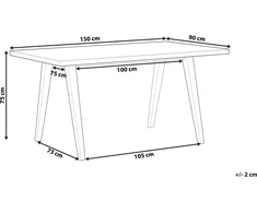Beliani Valgomojo stalas LENISTER rudas/baltas 150 cm x 90 cm