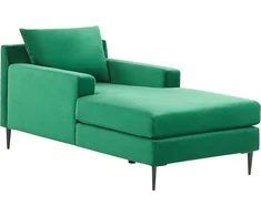 Sofa Beliani Šezlongas GUERET veliūrinis žalias
