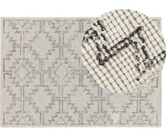Beliani Lumarko Wool kilimas 140 x 200 cm rusvai gelsvas- juoda URLA!
