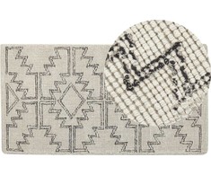 Beliani Lumarko Wool kilimas 80 x 150 cm juodas URLA!