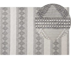 Beliani Lumarko kilimas Wool 140 X 200 Cm Beigepilka Bozov!