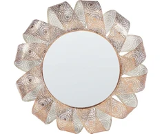 Beliani Sieninis veidrodis MANGALORE 54 cm metalinis baltas