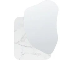Beliani Sieninis veidrodis ARVERT 60 cm 80 cm, baltas marmuras