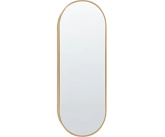 Beliani Sieninis veidrodis AZEVILLE 46 cm 122 cm metalinis auksinis