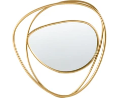 Beliani Sieninis veidrodis COURCY 50 cm x 54 cm, metalinis, auksinis