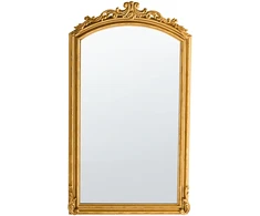 Beliani Sieninis veidrodis GORGES 55 cm 96 cm metalinis auksinis