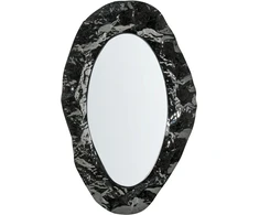 Beliani Sieninis veidrodis LOGNES 56 cm 95 cm juodas