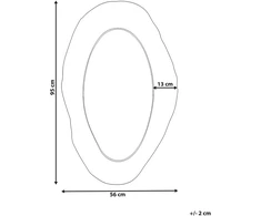 Beliani Sieninis veidrodis LOGNES 56 cm 95 cm juodas