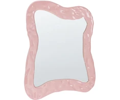 Beliani Sieninis veidrodis PENCRAN 60 cm 80 cm Rožinis
