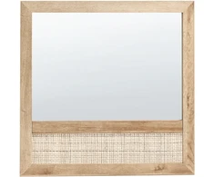 Beliani Sieninis veidrodis ROSELL 60 cm x 60 cm šviesiai rudas