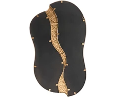 Beliani Sieninis veidrodis TAWLEY 45 cm 76 cm metalinis auksinis