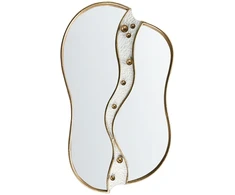 Beliani Sieninis veidrodis TAWLEY 45 cm 76 cm metalinis auksinis