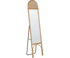 Beliani Pastatomas veidrodis BRUSSEY 170 cm Koriai Natūralus