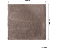Beliani Šeriuotas kilimas EVREN šviesiai rudas 200 x 200 cm