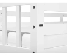 Beliani Dviaukštė lova Pušies mediena REVIN 90 x 200 cm Balta