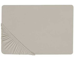 Beliani Medvilninė paklodė 90 x 200 cm smėlio-pilka JANBU Lumarko!