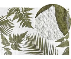 Beliani Medvilnės kilimas lapų motif 140 x 200 cm žalia BARZAH Lumarko!