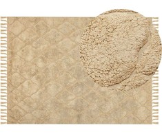 Beliani Medvilnės kilimas 140 x 200 cm rusvai gelsvas SANLIURFA Lumarko!