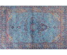 Beliani Kilimas KANSU, mėlynas, 200 x 300 cm, medvilninis