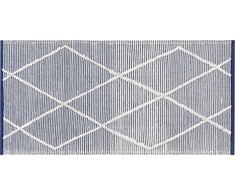 Beliani Medvilnės kilimas 80 x 150 cm baltos spalvos su mėlyna SYNOPA Lumarko!