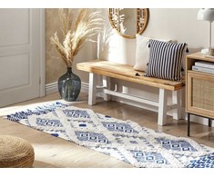 Beliani Medvilnės kilimėlis 80 x 200 cm rausvai mėlynos spalvos!